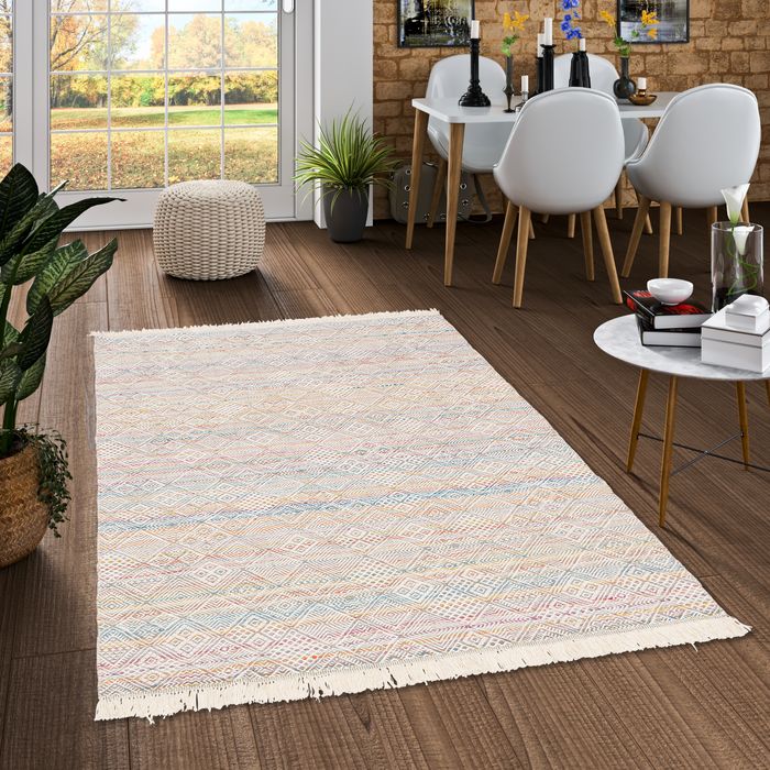 Tapis durable Kelim Fina Coloré Trend