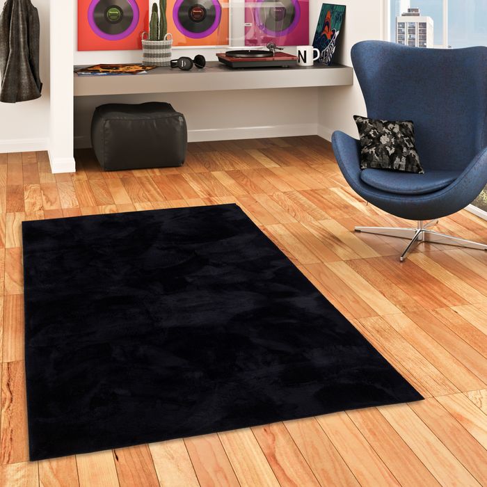 Tapis en fourrure Super Soft pour enfants et adolescents Pearl Kids Noir