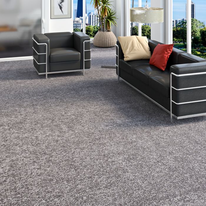 Hochflor Velours Teppichboden Mona Grau