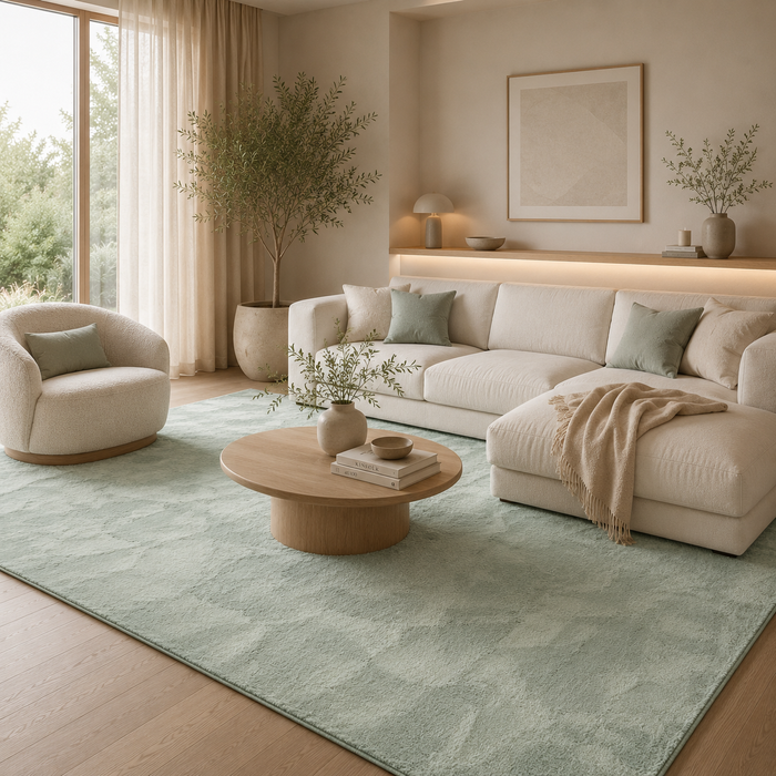Tapis Fausse Fourrure Luxe Ultra Doux Pearl Vert