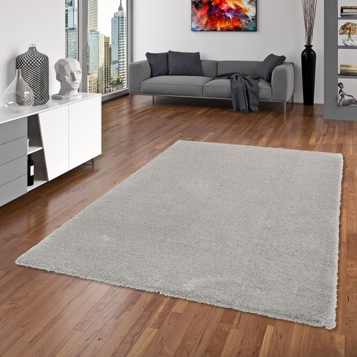 Luxus Hochflor Langflor Teppich Harmony Grau