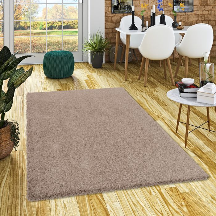 Luxus Hochflor Langflor Teppich Harmony Taupe