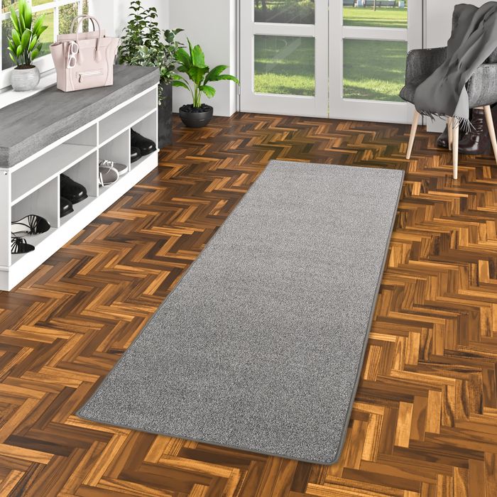 Tapis Coureur Joy Velours Gris Chiné