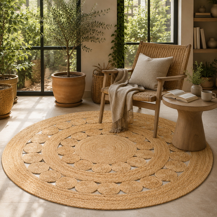 Jute Salsa Naturtrend Rund – Handgefertigter Naturfaser Teppich