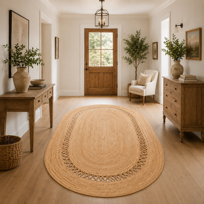 Naturfaser Teppich Handgefertigt Jute Salsa Natur Modern