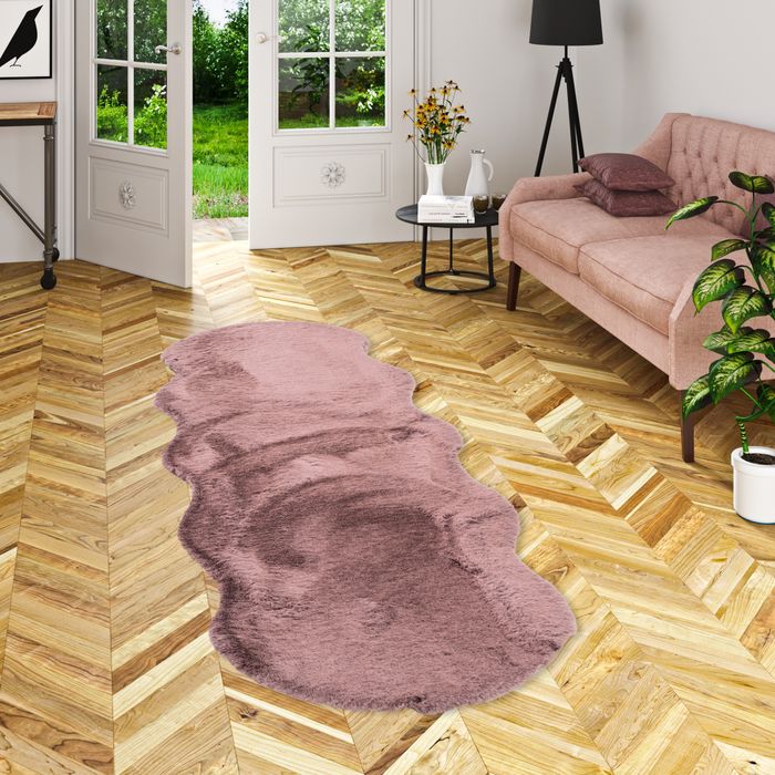 Plush - Tapis de luxe en fourrure synthétique super doux - Baie Moucheté Shape XL