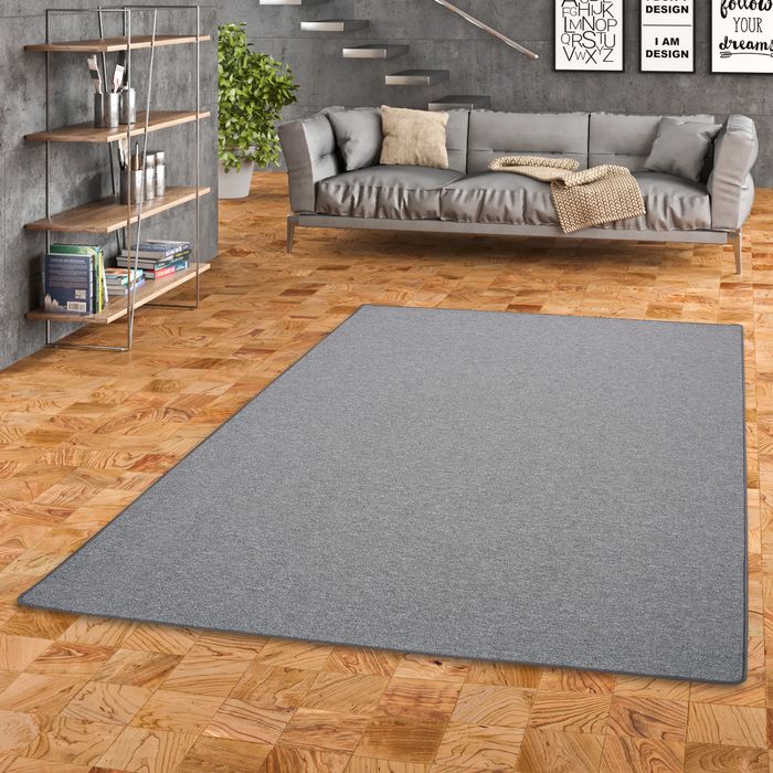 Feinschlinge Schlingenteppich Velours Teppich Modern Einfarbig