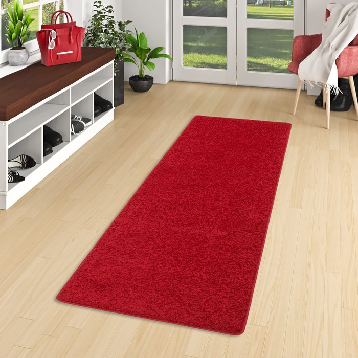 Cottage - Tapis long couloir - Tapis à poils longs - Rouge