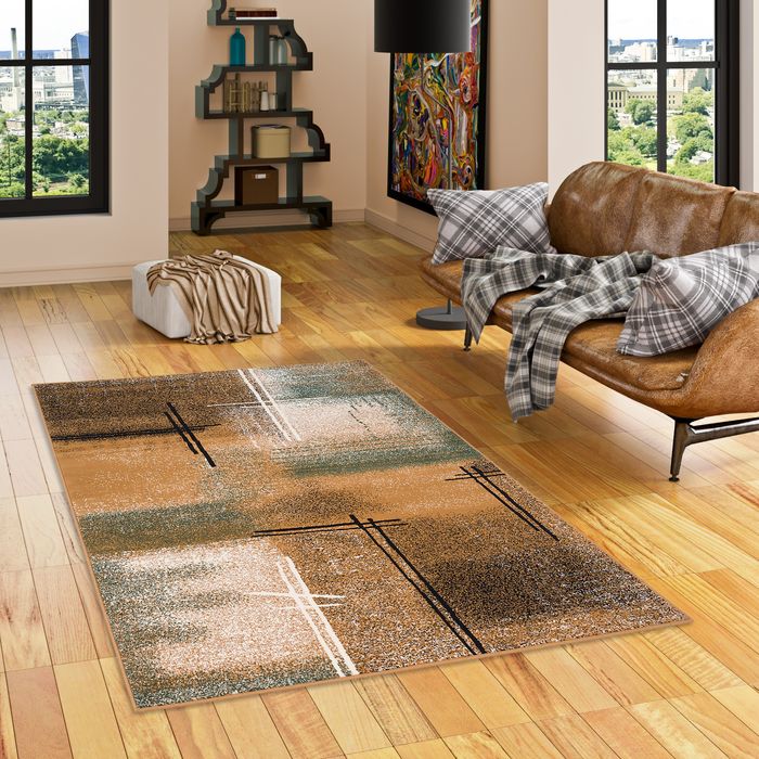 Tapis design Brilliant Beige Vert Dégradé