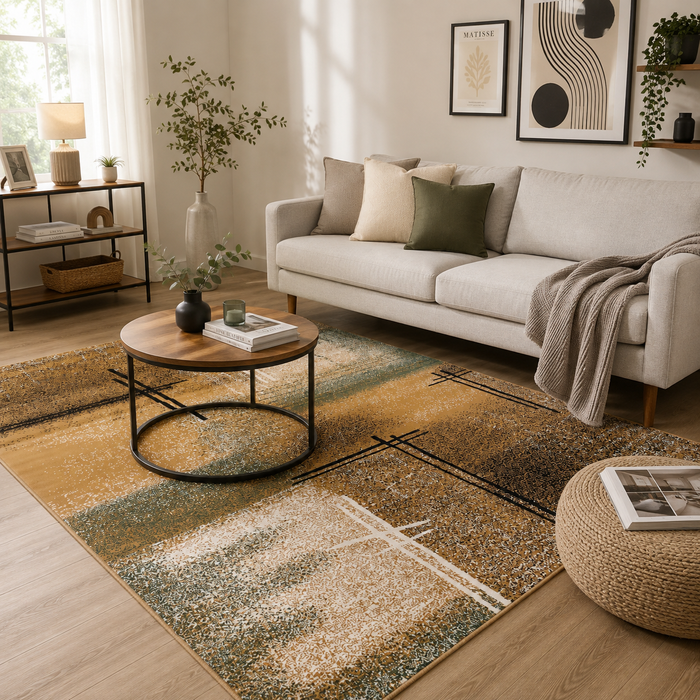 Tapis design Brilliant Beige Vert Dégradé