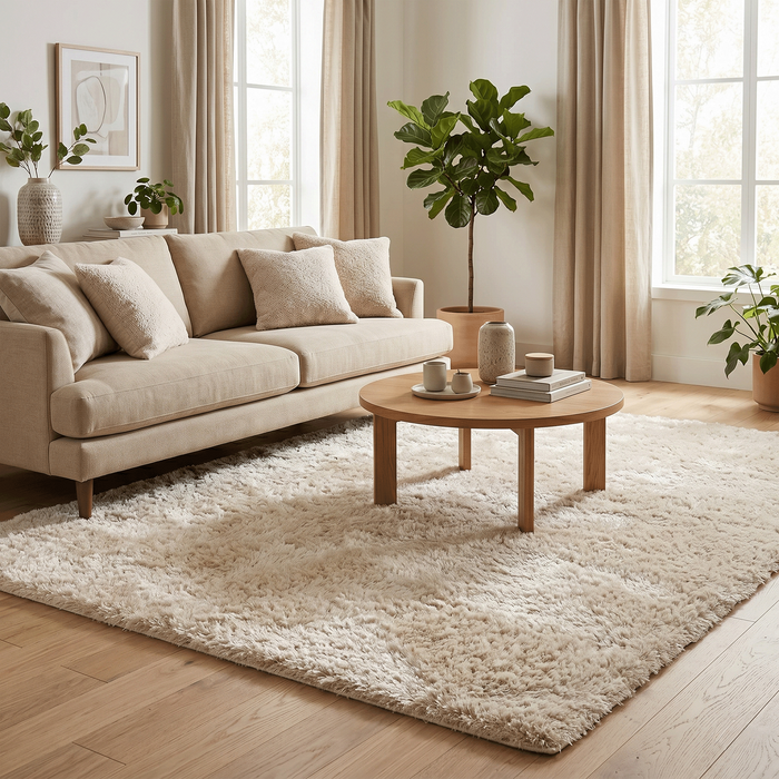 Tapis Shaggy haut velours Luxe Emotion Mélange Beige
