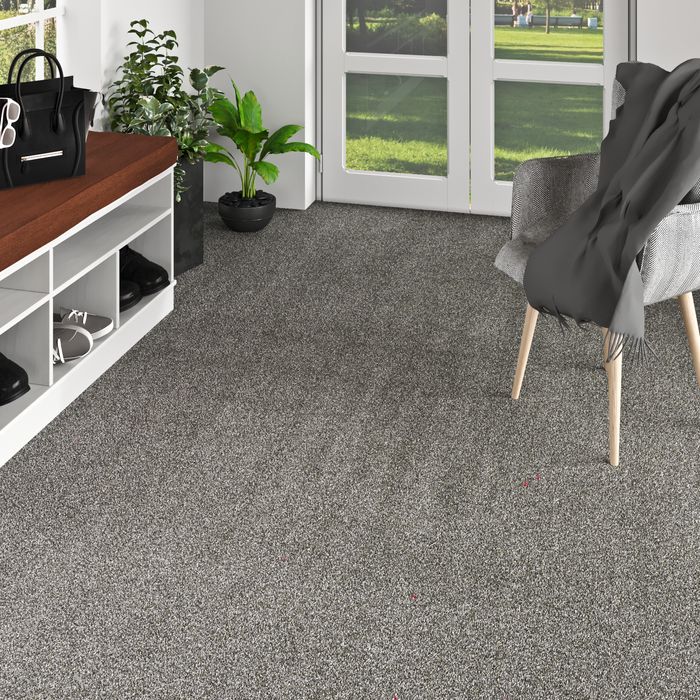 Trend Velours Teppichboden Joy Grau Meliert