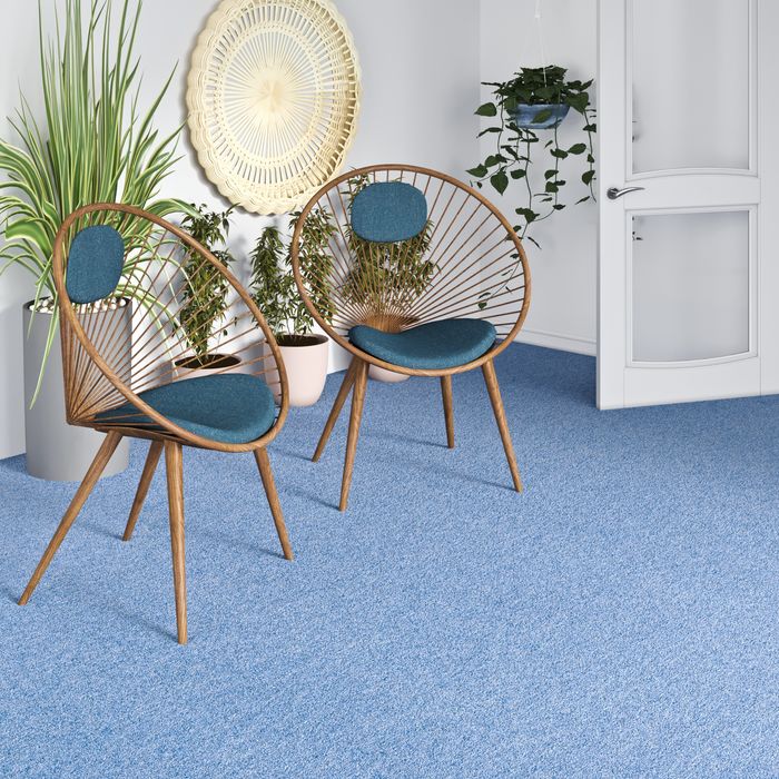 Feinschlingen Teppichboden Strong Blau