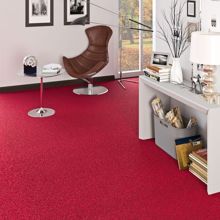 Feinschlingen Teppichboden Strong Rot