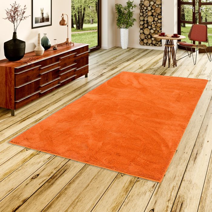 Luxe super doux Tapis à poils longs Silky Orange