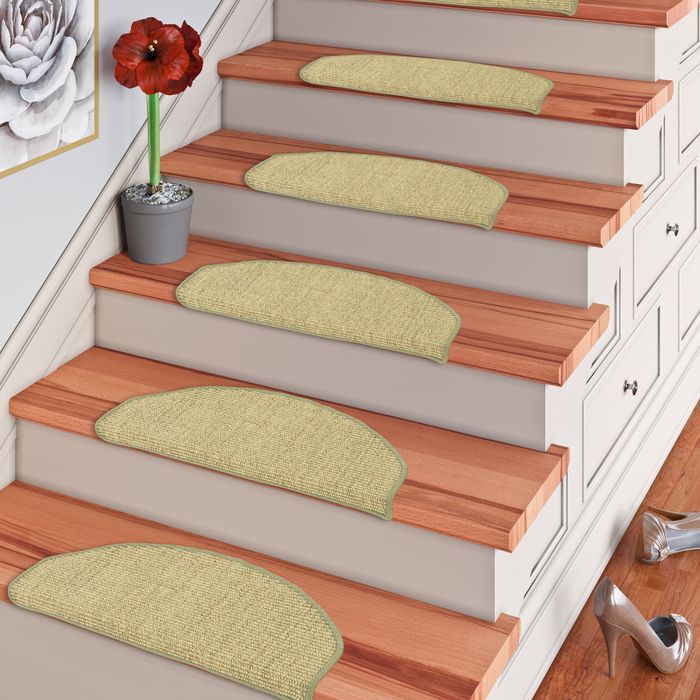 Natur Sisal Stufenmatte Halbrund Einfarbig