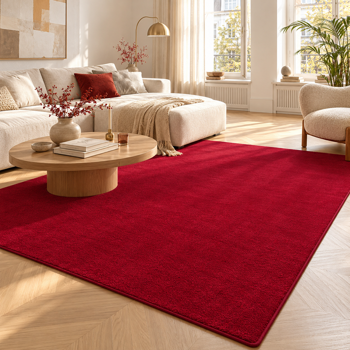 Luxus Super Soft Hochflor Langflor Teppich Melia Rot