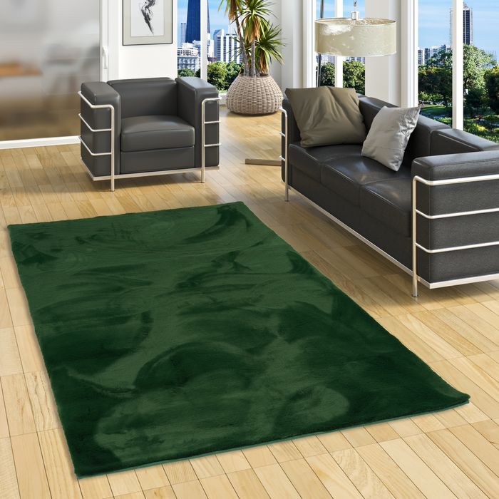 Tapis de luxe en fourrure Super doux Plush Vert sapin