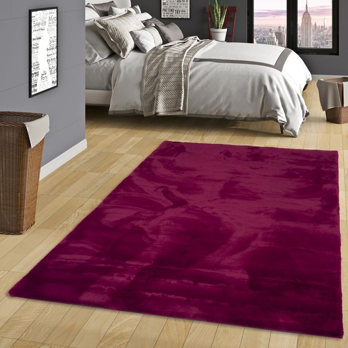 Tapis de luxe en fourrure Super doux Plush Fuchsia