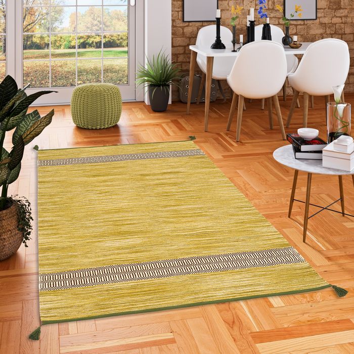 Tapis naturel Kilim Toskana Vert