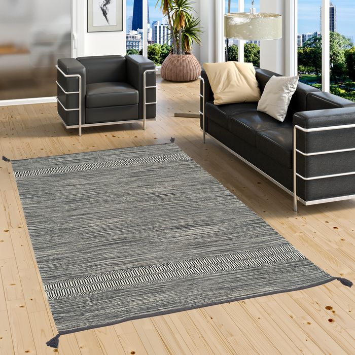 Tapis naturel Kilim Toskana Gris