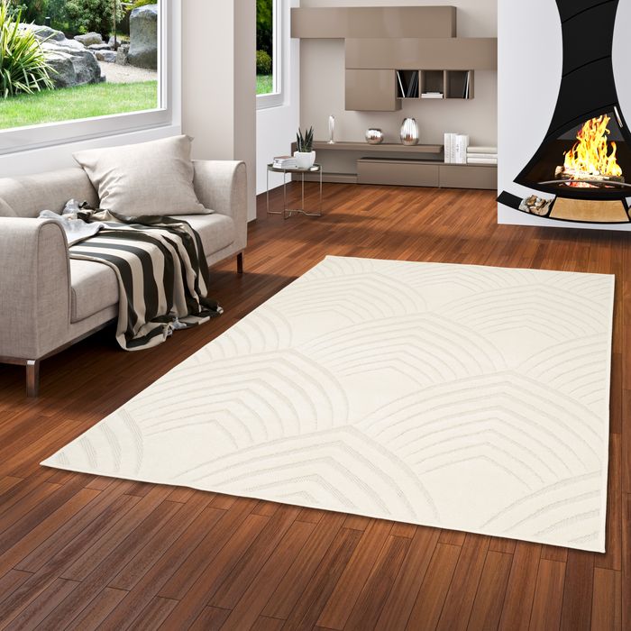 Tapis tissé plat Sevilla Boho Crème