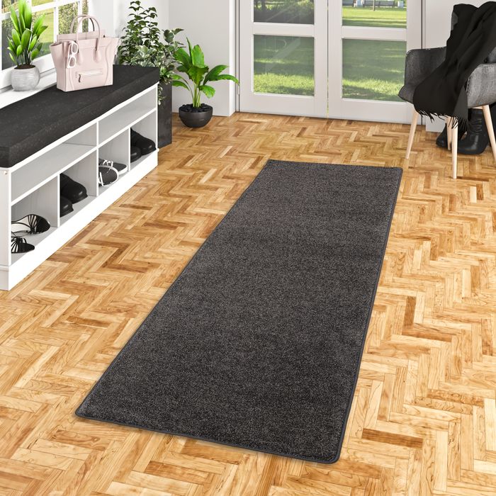 Hochflor Langflor Teppich Läufer Cottage Einfarbig