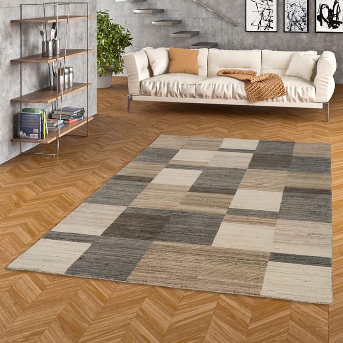 Natur Teppich Gabbeh Esta Grau Beige Trend