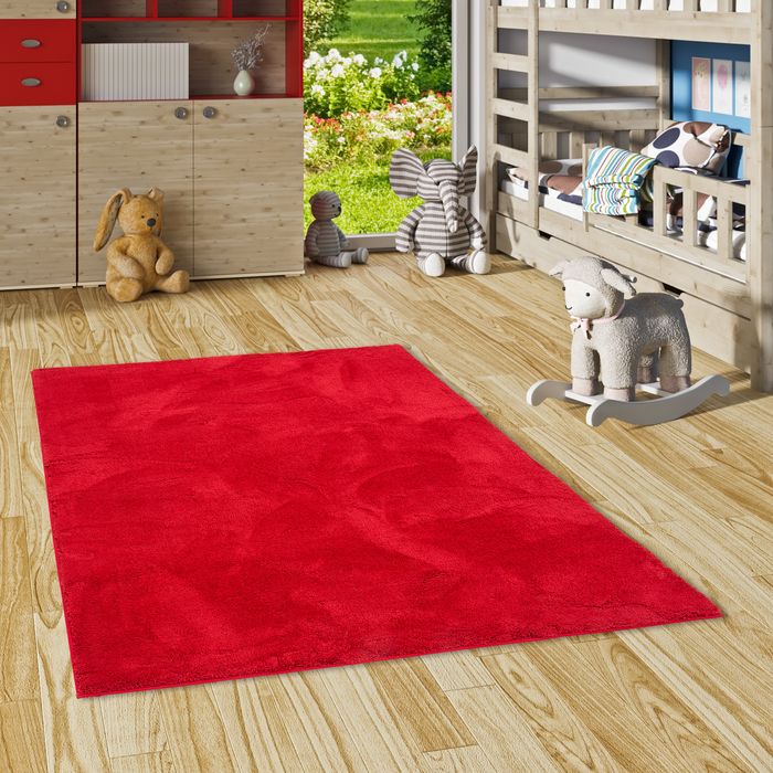 Super doux tapis pour enfants à poils longs Silky Kids rojo