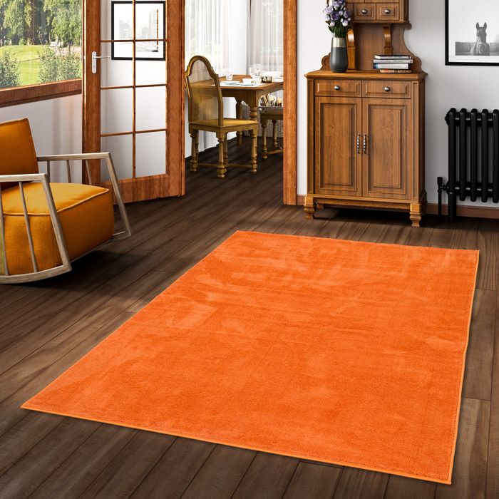 Luxus Super Soft Hochflor Langflor Teppich Deluxe Orange