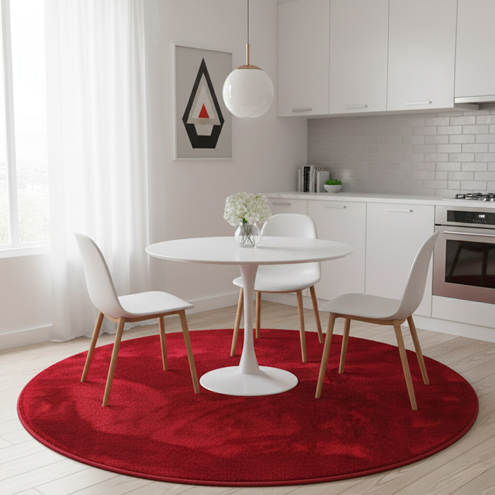 Tapis shaggy luxe super doux à poils longs rond bordeaux