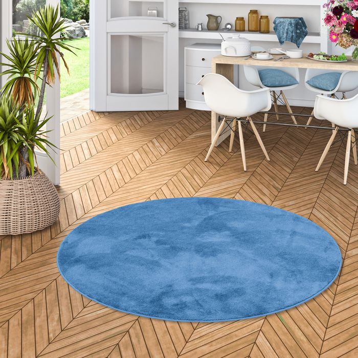 Palace - Tapis Shaggy à poils longs - Curry - Rond