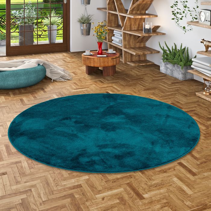 Palace - Tapis Shaggy à poils longs - Curry - Rond