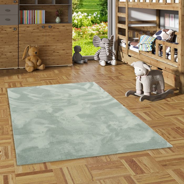 Kinder und Jugend Super Soft Fellteppich Pearl Kids Mintgrün