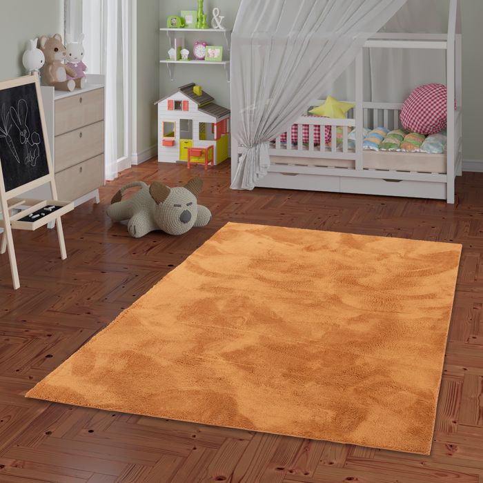 Kinder und Jugend Super Soft Fellteppich Pearl Kids Terrakotta Orange