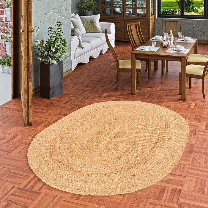 Naturfaser Teppich Handgefertigt Jute