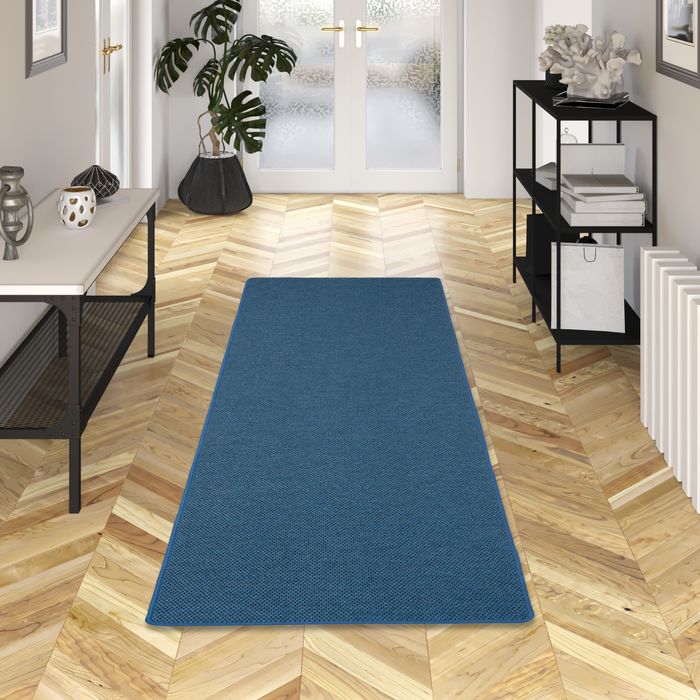 Tapis long couloir Plat Bleu