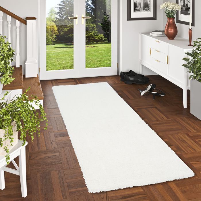 Luxus Hochflor Shaggy Teppich Läufer Dream Creme