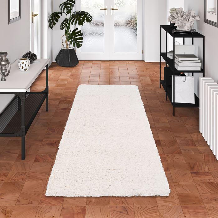 Luxus Hochflor Shaggy Teppich Läufer Dream Beige