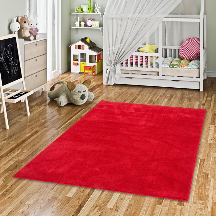 Super Soft Hochflor Langflor Teppich Melia Kids Rot