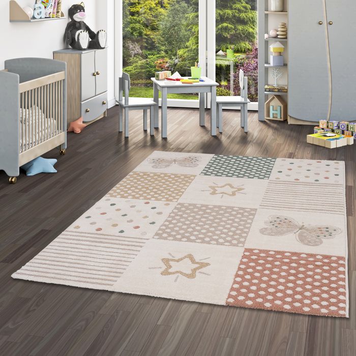 Kinder Teppich Happy Kids Butterfly Bunt