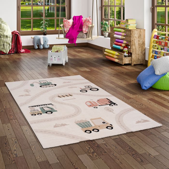 Kinder Teppich Happy Kids Baustelle