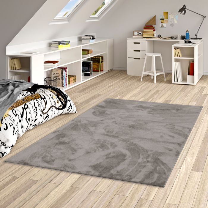 Super Soft Hochflor Langflor Teppich Melia Kids Grau