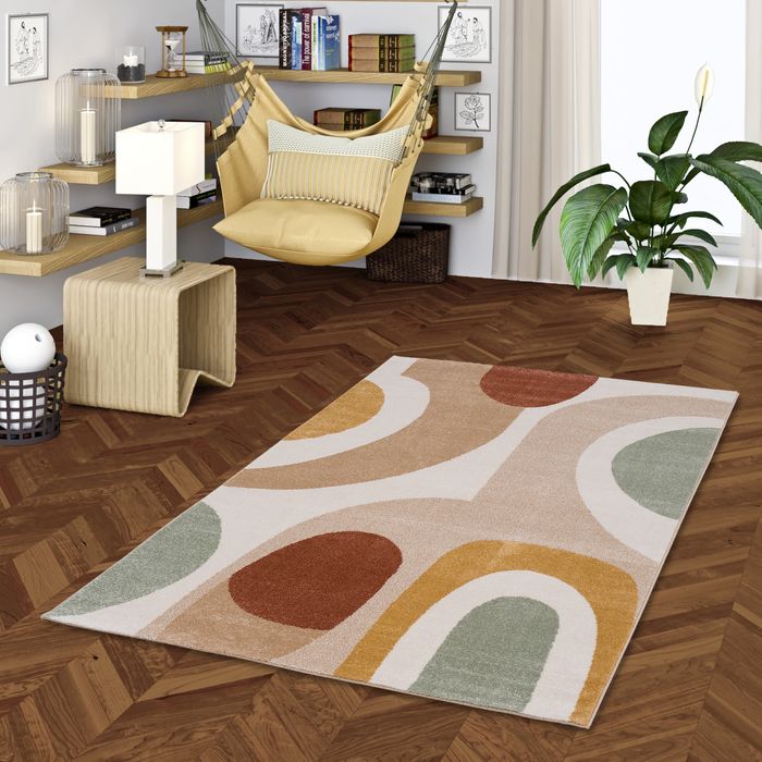 Designer Teppich Faro Bunt Retro