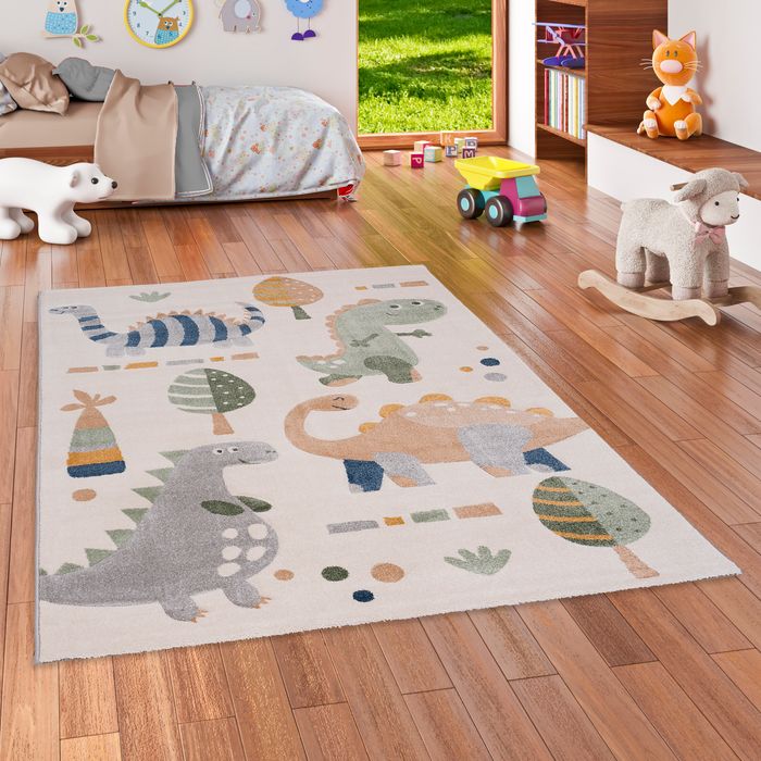 Kinder Teppich Maui Kids Dinos Grün Blau