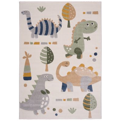 Kinder Teppich Maui Kids Dinos Grün Blau