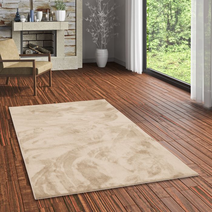 Tapis de Luxe Super Doux à Poils Longs Deluxe Beige