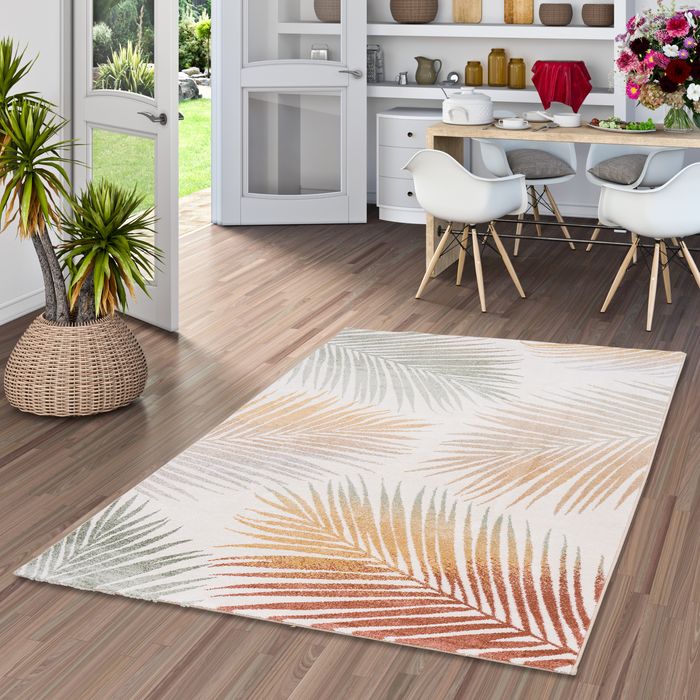 Designer Teppich Faro Natur Blätter