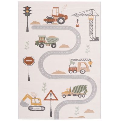 Kinder Teppich Maui Kids Baustelle Bagger Kran Fahrzeuge