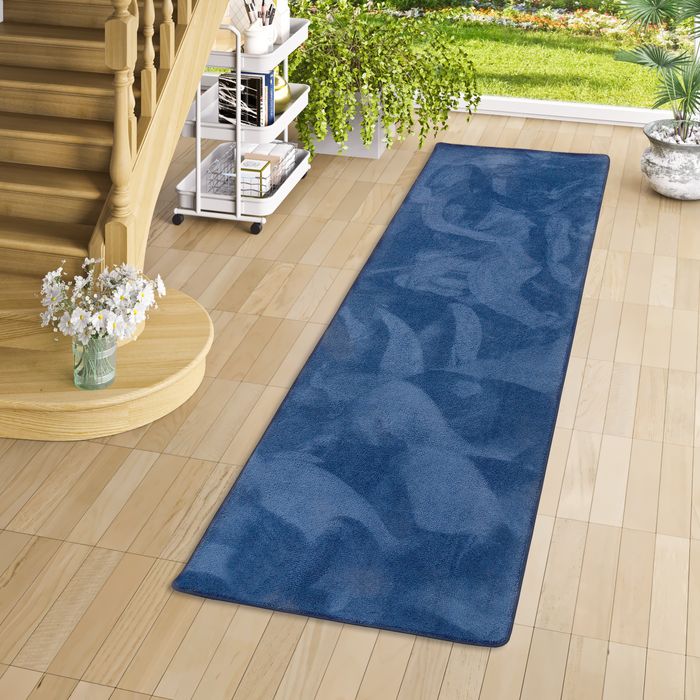 Hochflor Super Soft Teppich Läufer Deluxe Dunkelblau